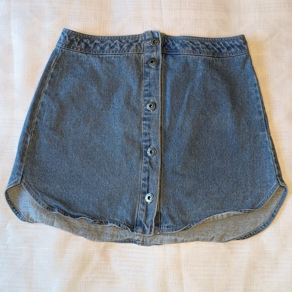 BB DAKOTA Light Blue‎ Button Front Jean Skirt 6 - Picture 1 of 6